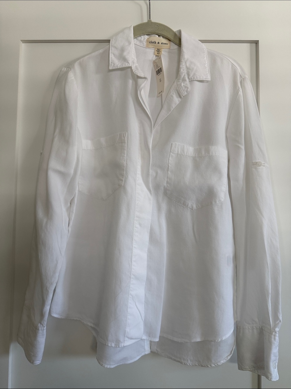 BRAND NEW Cloth & Stone White Relaxed Button-Front Shirt